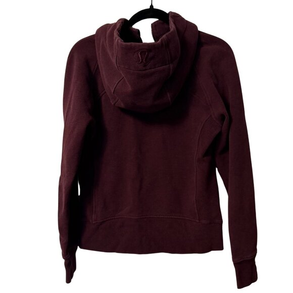 Lululemon Scuba Full Zip Hoodie Women’s Size 8 Burgundy Plum Hooded Sweatshirt - Picture 3 of 8